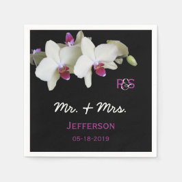 オーキッドフローラ結婚紙ナプキンス スタンダードカクテルナプキン