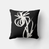 オーキッドブラン&ノワール：抽象芸術ホワイト&ブラック クッション (裏面)