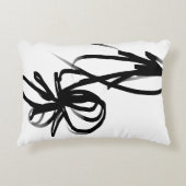 オーキッドブラン:抽象芸術ホワイト&ブラック アクセントクッション (正面)