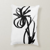 オーキッドブラン:抽象芸術ホワイト&ブラック アクセントクッション (裏面(縦))
