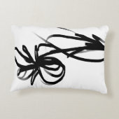 オーキッドブラン:抽象芸術ホワイト&ブラック アクセントクッション (裏面)