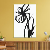 オーキッドブラン：抽象芸術ホワイト&ブラック キャンバスプリント (インサイチュ (リビング))