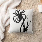 オーキッドブラン：抽象芸術ホワイト&ブラック クッション (ブランケット)