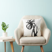 オーキッドブラン：抽象芸術ホワイト&ブラック クッション (椅子)