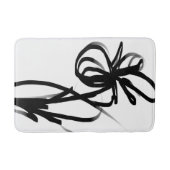 オーキッドブラン:抽象芸術ホワイト&ブラック バスマット (正面)