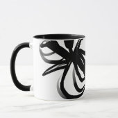 オーキッドブラン:抽象芸術ホワイト&ブラック マグカップ (左)