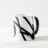 オーキッドブラン：抽象芸術ホワイト&ブラック モーフィングマグカップ (正面右)