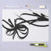 オーキッドブラン：抽象芸術ホワイト&ブラック 薄葉紙 (クラフト)