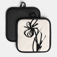 オーキッドブラン：抽象芸術ホワイト&ブラック