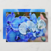 オーキッドブルーが私の花嫁招待状 招待状 (正面/裏面)