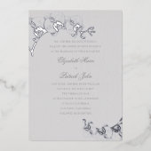 オーキッドヘイルームクラシックアイボリーフォーマル結婚ズ 箔招待状 (正面)