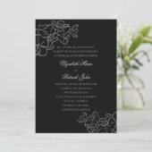 オーキッドヘイルームフォーマル白黒クラシック結婚ズ 招待状 (スタンド正面)
