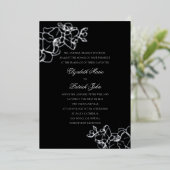 オーキッドヘイルームフォーマル白黒クラシック結婚ズ 箔招待状 (立ち正面)