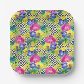 オーキッドベゴニアアンドパーム葉ズ ペーパープレート (正面)