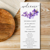 オーキッドホワイトスクリプト結婚式プログラムカード