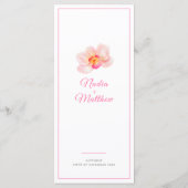 オーキッドホワイト結婚ピンクのイベントカスタムロングメニュー メニュー (裏面)