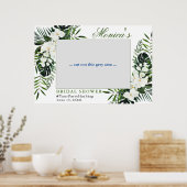 オーキッドボヘミアフローラブライダルシャワーフォトフレーム ポスター (キッチン)