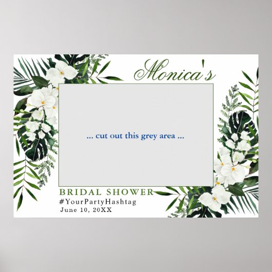 オーキッドボヘミアフローラブライダルシャワーフォトフレーム ポスター (正面)