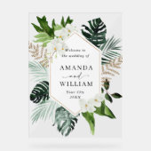 オーキッドボヘミアン結婚グリーンリーへようこそ アクリルサイン (正面)