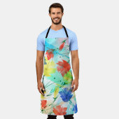 オーキッドポピー牡丹ファッションブーケ エプロン (着用した状態)