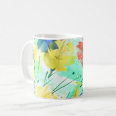 オーキッドポピー牡丹ファッションブーケ コーヒーマグカップ (正面左)