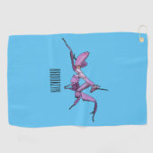 オーキッドマンティス漫画イラストレーション ゴルフタオル (横)