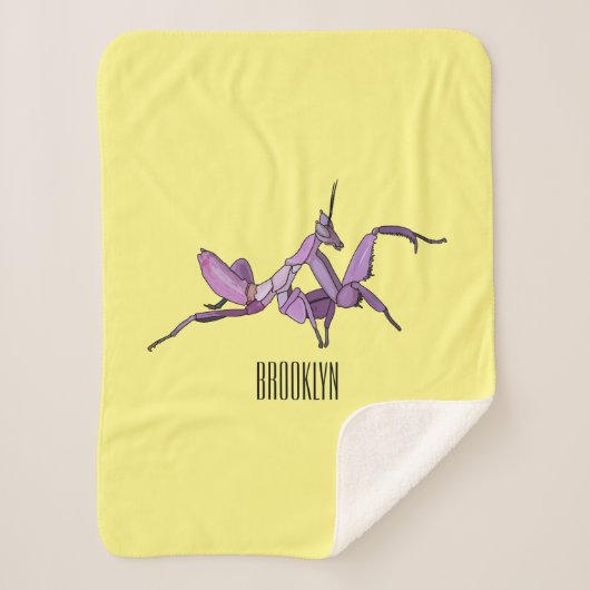 オーキッドマンティス漫画イラストレーション シェルパブランケット (正面)