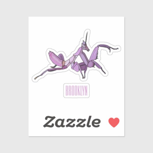 オーキッドマンティス漫画イラストレーション シール (シート)