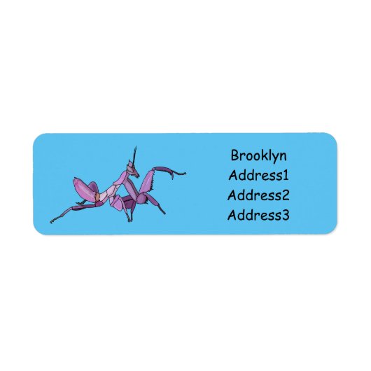 オーキッドマンティス漫画イラストレーション ラベル (正面)
