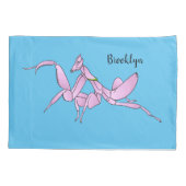 オーキッドマンティス漫画イラストレーション 枕カバー (裏面)