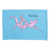 オーキッドマンティス漫画イラストレーション 枕カバー (正面)