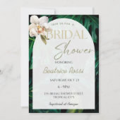 オーキッドモンステラトロピカルブライダルシャワー 招待状 (正面)