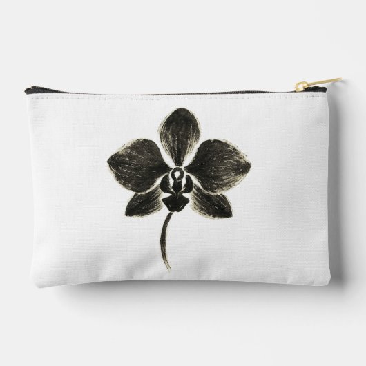 オーキッドラインスケッチ – インクフローラデザインオン アクセサリーポーチ (裏面)