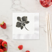 オーキッドラインスケッチ – インクフローラデザインオン 縁ありカクテルナプキン (インサイチュ)