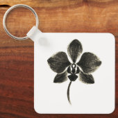 オーキッドラインスケッチ-フローラキーリング キーホルダー (正面)