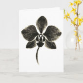 オーキッドラインスケッチ – ボタニカルカード カード (黄色い花)