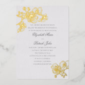 オーキッドラブフォーマルアイボリークラシックヘイルーム結婚ズ 箔招待状 (正面)