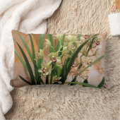 オーキッドランバーピローアイボリー、金ゴールド、グリーン ランバークッション (ブランケット)