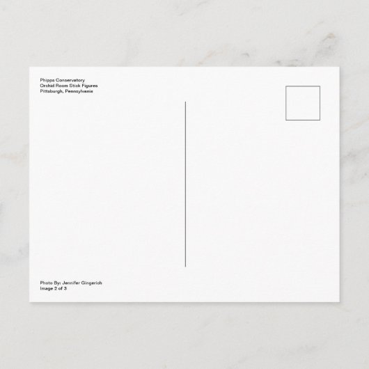 オーキッドルームスティックフィギュア2 | Phipps Conservatory ポストカード (裏面)