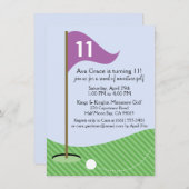 オーキッドレッツパーティーミニチュアゴルフ誕生パーティー 招待状 (正面/裏面)