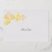 オーキッドヴォーズフォーマルアイボリークラシック結婚の感謝 箔招待状 (正面)