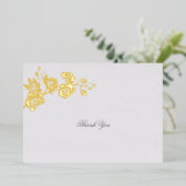 オーキッドヴォーズフォーマルアイボリークラシック結婚の感謝 箔招待状 (立ち正面)