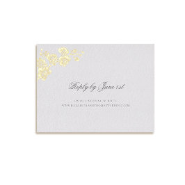 オーキッドヴォーフォーマルズクラシックアイボリー結婚の返信 箔シーズンポストカード