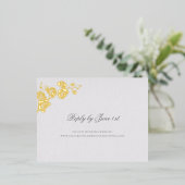 オーキッドヴォーフォーマルズクラシックアイボリー結婚の返信 箔シーズンポストカード (立ち正面)