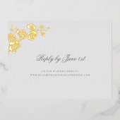 オーキッドヴォーフォーマルズクラシックアイボリー結婚の返信 箔シーズンポストカード (正面)