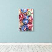 オーキッド交響曲鮮やか – 豊かな色のフローラアート キャンバスプリント (インサイチュ (ウッドフロア))