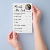 オーキッド彼は彼女はシャワーのゲームカードを言った チラシ (ハンドル)