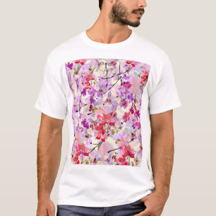オーキッド桜水彩背景 Tシャツ