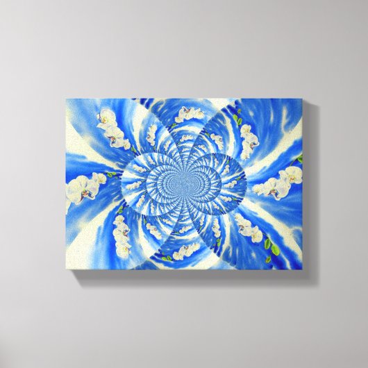 オーキッド水の色絵画のClouds Mandala キャンバスプリント (正面)