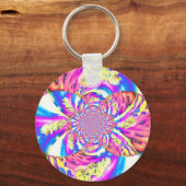 オーキッド水の色絵画のClouds Mandala キーホルダー (正面)